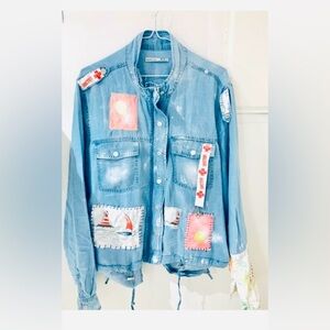 Black Tape upcycle tencel jacket XL